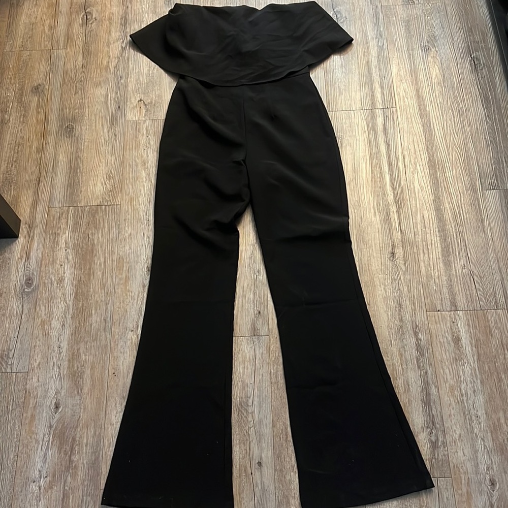 Black strapless jumpsuit